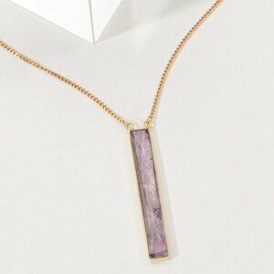 Sticks and Stones Long Necklace- Amethyst